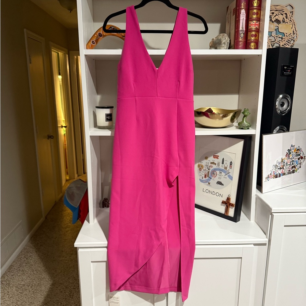 Nwt Abercrombie & Fitch Vibrant Pink Asymmetrical Dress